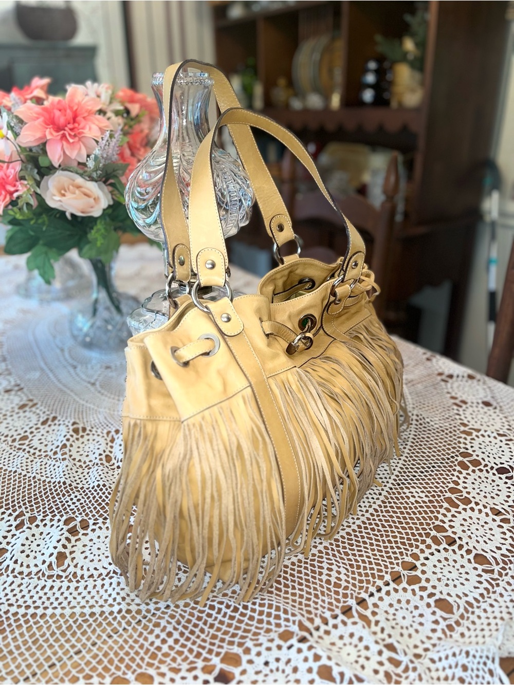 Cavalcanti Rare Large Real Leather Fringe Bag with Original Dust Bag - Picture 3 of 14